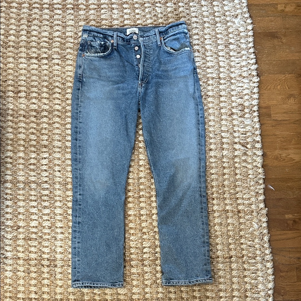Citizens Of Humanity Straight Leg Jeans in Medium Blue Wash